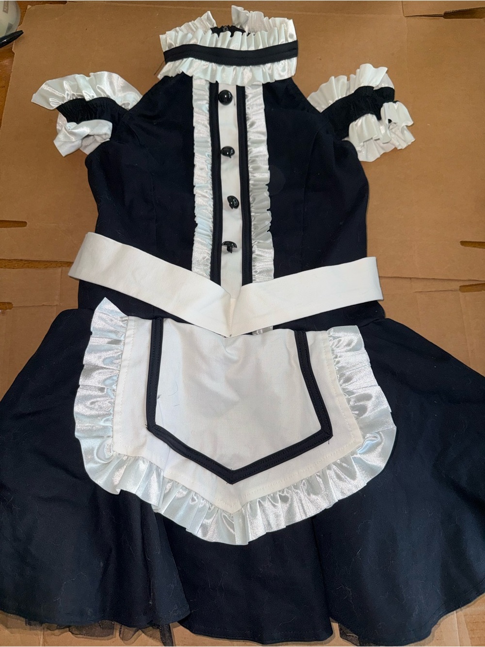Weissman Black and White Ruffled Maid Costume Dress for Kids